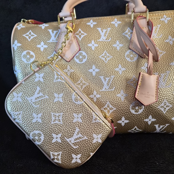 Gold Speedy 25 Style Tote - Pouch Included - Picture 2 of 6